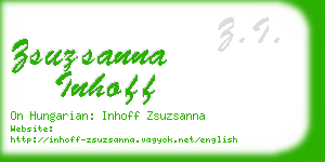 zsuzsanna inhoff business card